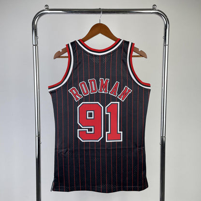 Regata Chicago Bulls Retrô Mitchell & Ness 1995/1996 Dennis Rodman Preta