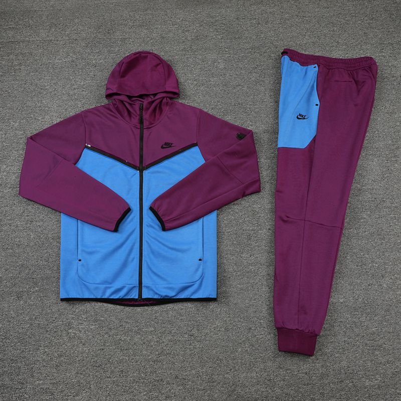 Conjunto Nike Tech Fleece Azul x Roxo