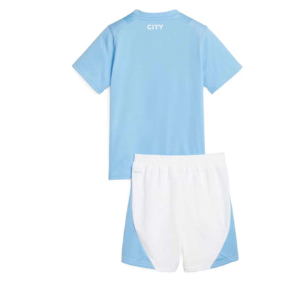 Kit Infantil Manchester City I 23/24 Unissex - Azul+Branco