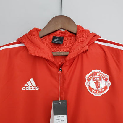 Corta Vento Manchester United Vermelho e Branco