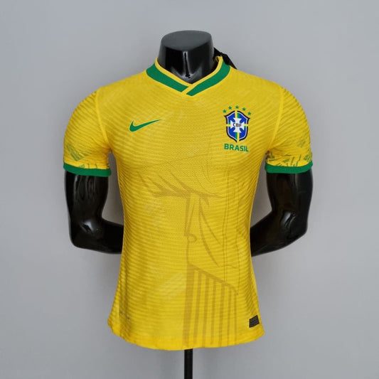 Camisa Especial Brasil Amarela Cristo Redentor Modelo Jogador