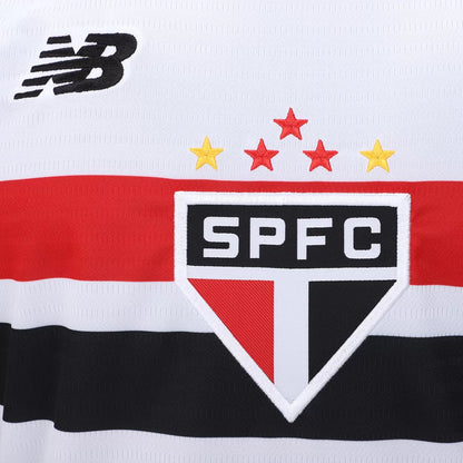 Camisa São Paulo I 24/25 s/n° Torcedor New Balance Masculina - Branco+Vermelho
