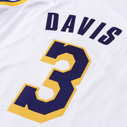 Regata NBA Los Angeles Lakers Davis n°3  Masculina - Branco+Amarelo