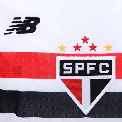 Camisa São Paulo I 24/25 s/n° Torcedor New Balance Feminina - Branco+Vermelho