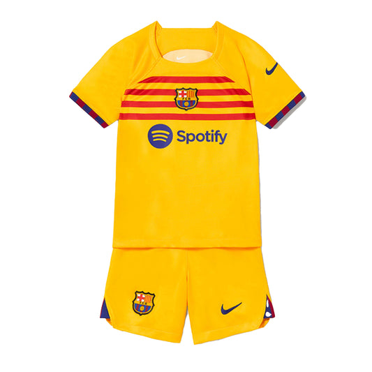 Kit infantil Barcelona IV 23/24 Unissex - Amarelo