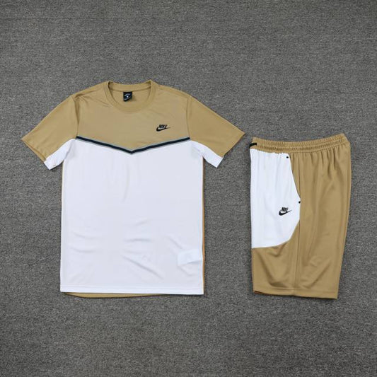 Kit Camisa e Short Nike Marrom e Branco