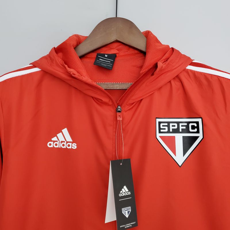 Corta Vento São Paulo Vermelho e Branco