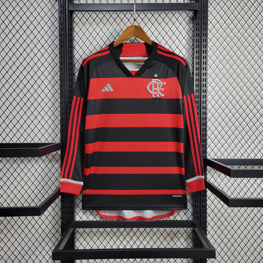 Camisa Flamengo Home 24/25 - Adidas Torcedor Manga Comprida