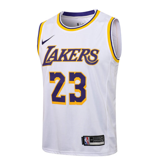 Regata NBA Los Angeles Lakers James n°23  Masculina - Branco+Amarelo