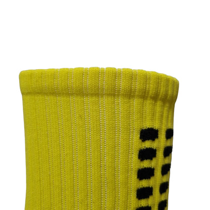 Meias Futebol Antiderrapante Cano Baixo - Amarelo com detalhes no preto e branco