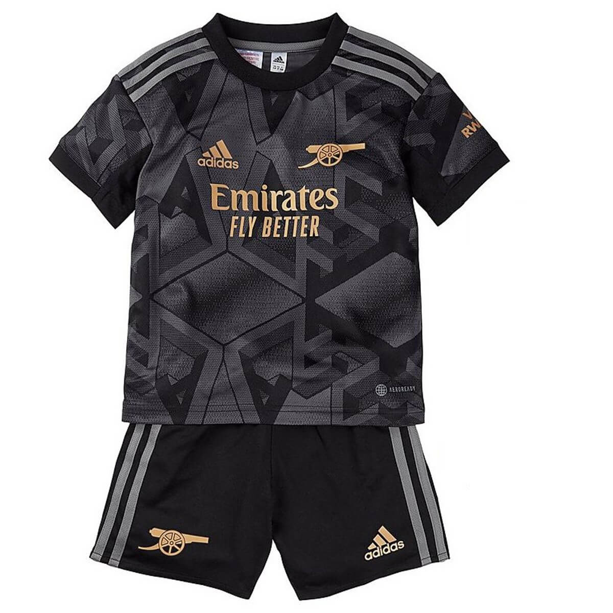 kit Infantil Arsenal II 22/23 Unissex - Preto