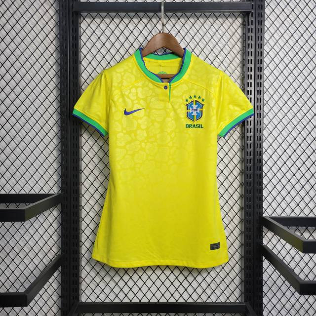 Camisa Feminina Amarela Brasil Copa do Mundo 2022