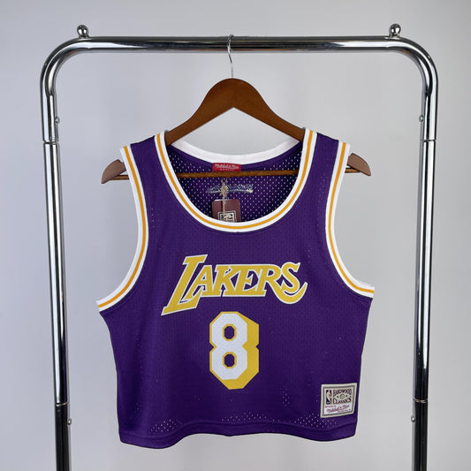 Regata Cropped Kobe Bryant Los Angeles Lakers Mitchell & Ness Hardwood Classics Roxa