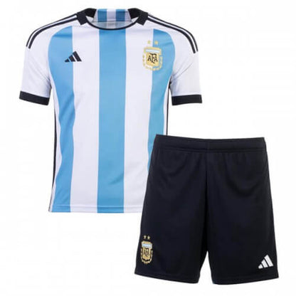 Kit Infantil Seleção Argentina I Unissex 22/23 -Azul+Branco