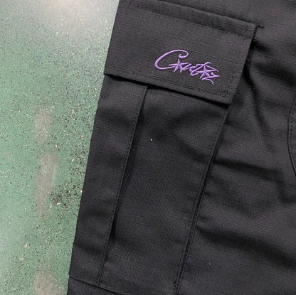 Calça Corteiz Guerillaz Cargo Black/Purple