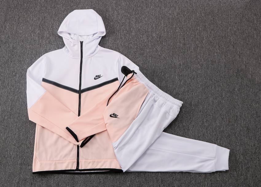 Conjunto Tech Fleece Branco e Salmão