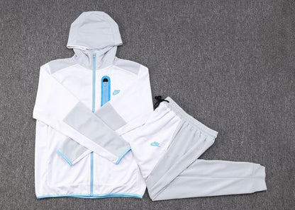 Conjunto Nike Tech Fleece Inside Branco e Cinza