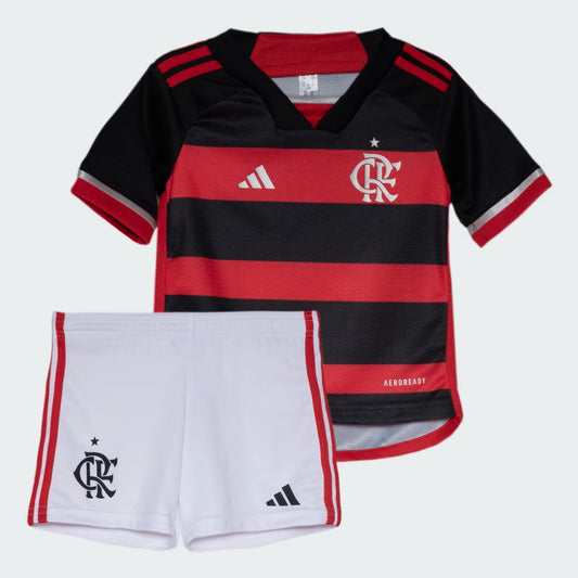 Conjunto Infantil Flamengo Home 24/25 - Preto e Vermelho