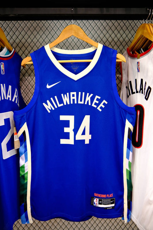 Regata NBA Milwaukee Bucks City Giannis Antetokounmpo 22/23 Azul