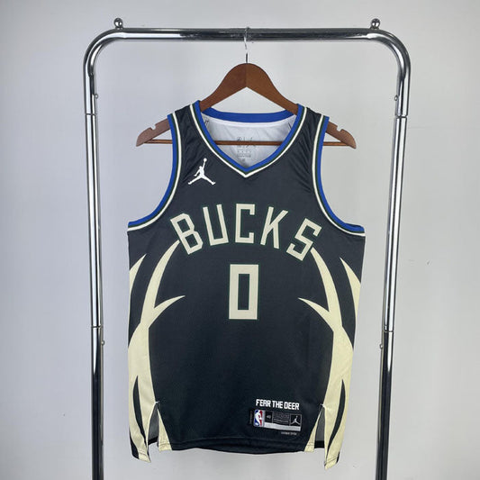 Regata NBA Milwaukee Bucks Lillard 23/24 Statement Edition Preta