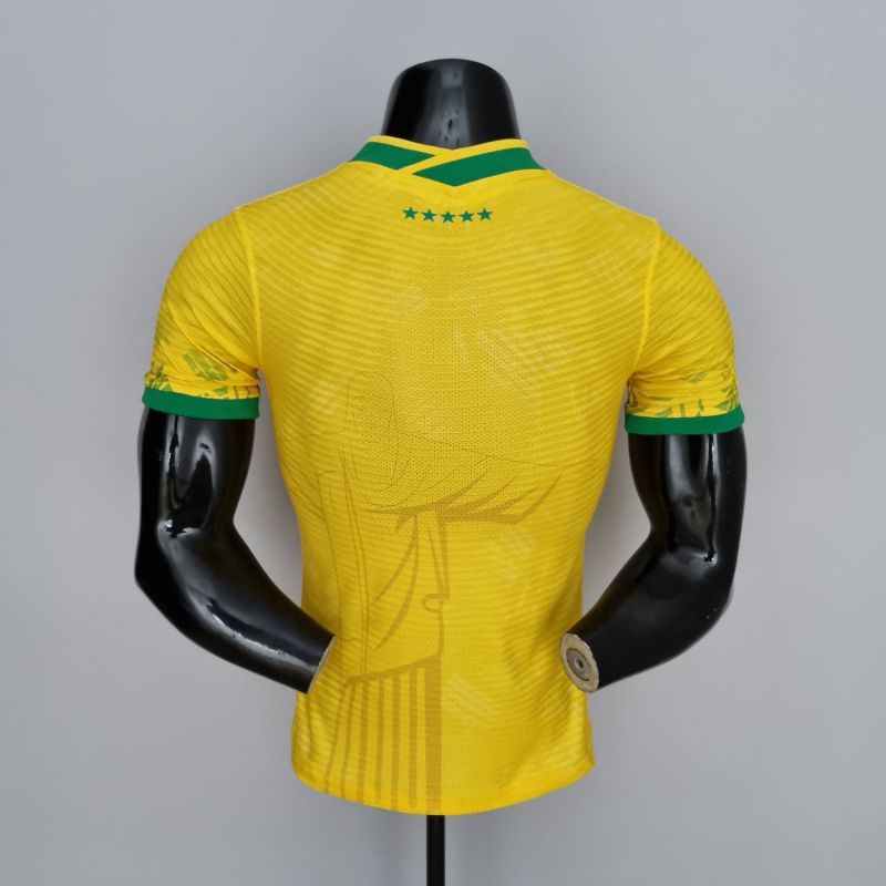 Camisa Especial Brasil Amarela Cristo Redentor Modelo Jogador