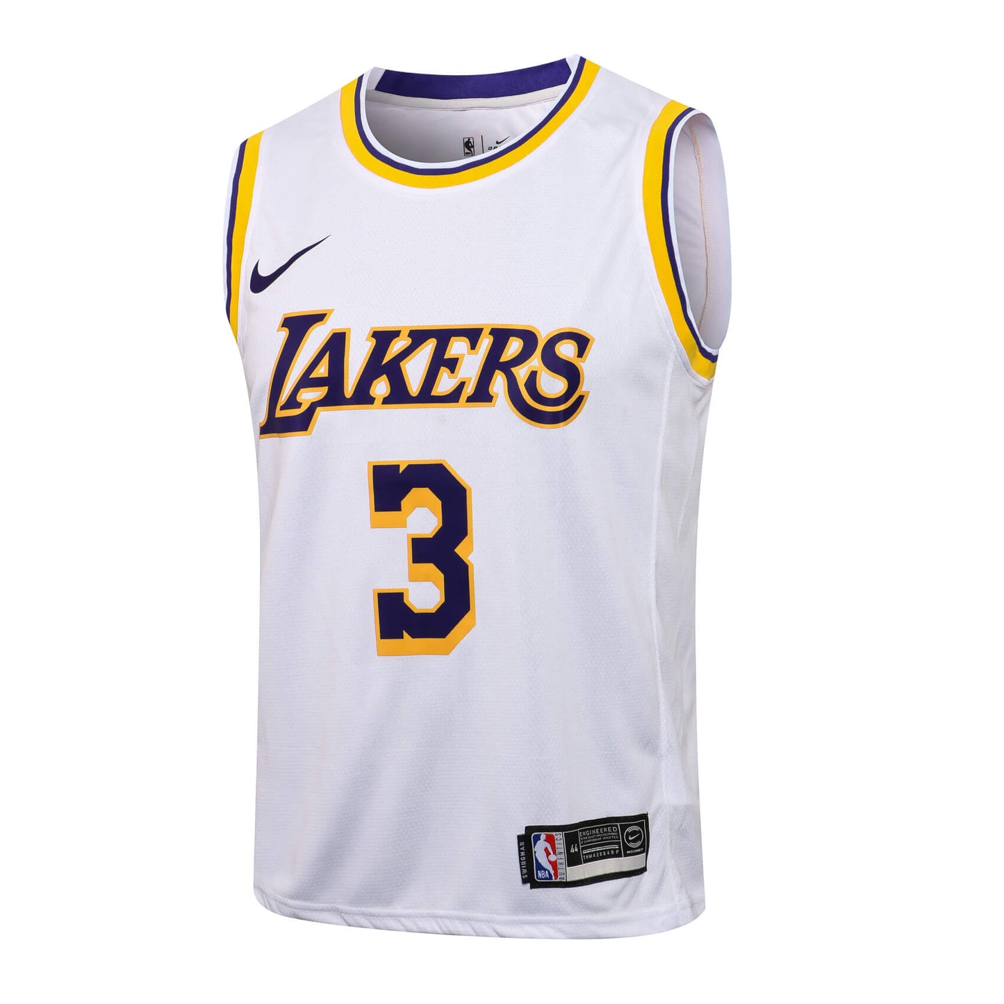 Regata NBA Los Angeles Lakers Davis n°3  Masculina - Branco+Amarelo