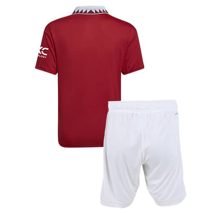 Kit Infantil Manchester United I 22/23 Unissex - Vermelho+Branco