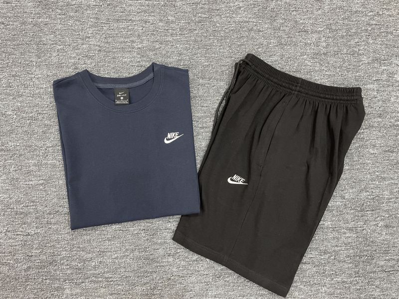 Kit Camisa e Short Nike Fleece Azul e Preto