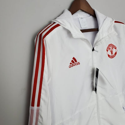 Corta Vento Manchester United Branco e Vermelho