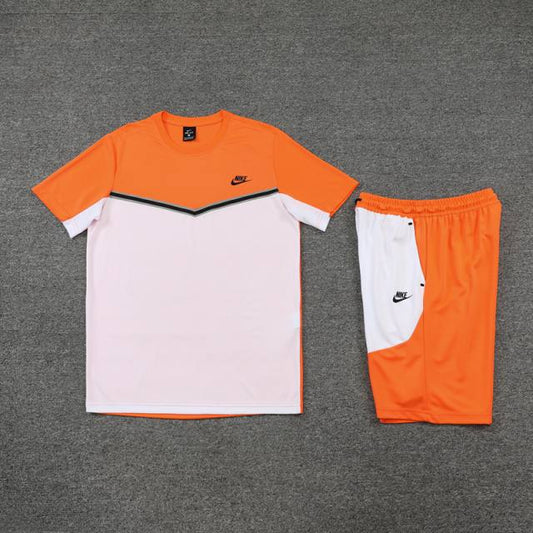 Kit Camisa e Short Nike Laranja e Branco