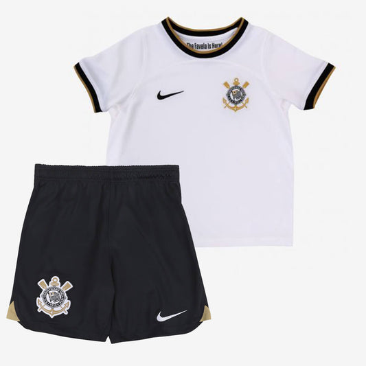 Kit Infantil Corinthians I 22/23 Unissex  - Branco+Preto