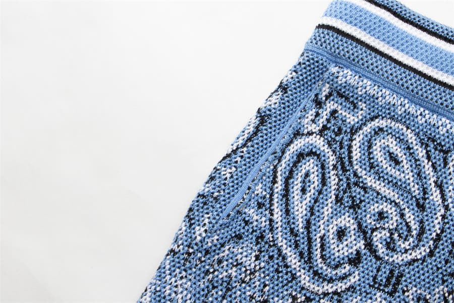Amiri Bandana Crochet Basketball Shorts Blue