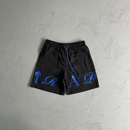 Shorts Trapstar Script Swimming Black/Dazzling Blue