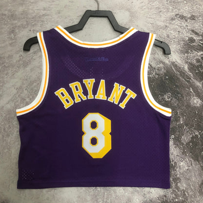 Regata Cropped Kobe Bryant Los Angeles Lakers Mitchell & Ness Hardwood Classics Roxa