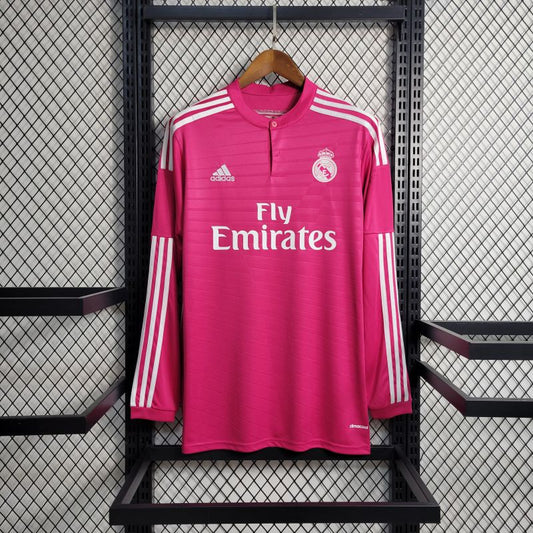 Camisa Manga Longa Rosa Retro Real Madrid 13/14