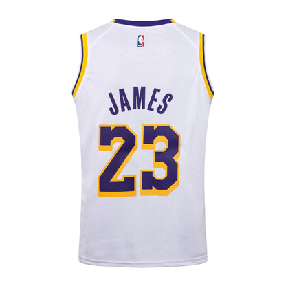Regata NBA Los Angeles Lakers James n°23  Masculina - Branco+Amarelo