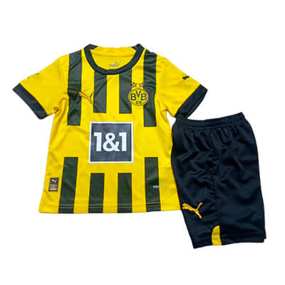 Kit Infantil Borussia Dortmund I 22/23 Unissex - Amarelo+Preto
