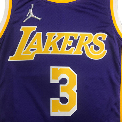 Regata NBA Los Angeles Lakers Davis n°3  Masculina -Roxo+Amarelo