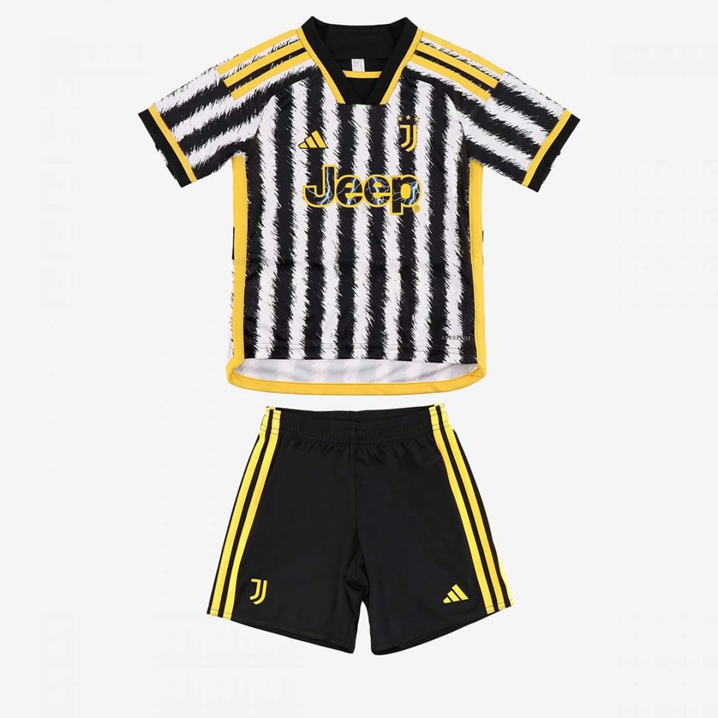 kit Infantil Juventus I 23/24 Unissex - Preto