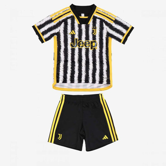 kit Infantil Juventus I 23/24 Unissex - Preto