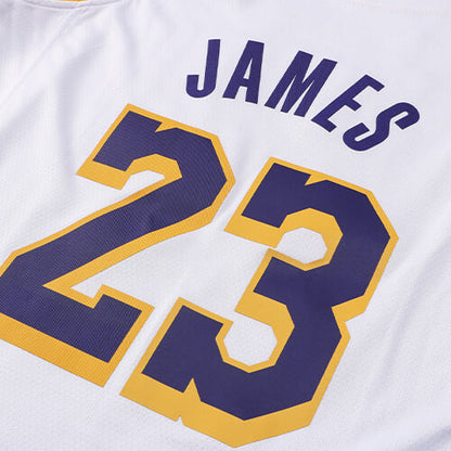 Regata NBA Los Angeles Lakers James n°23  Masculina - Branco+Amarelo